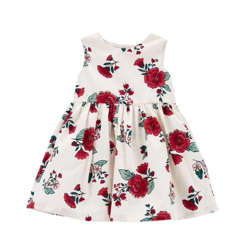 Carter’s Baby Girl Floral Sateen Holiday Dress and Diaper Cover NWT